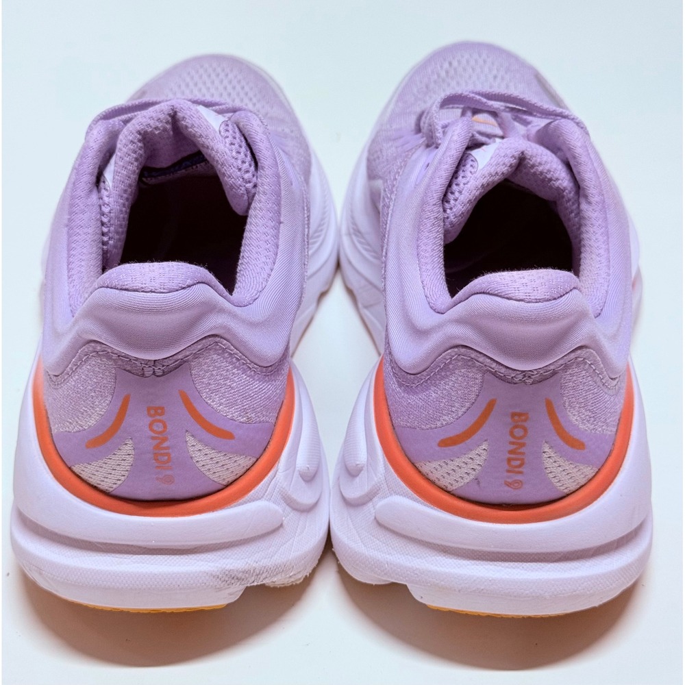 Hoka Bondi 8 Lavender Orange Running Shoes Sneakers 1162012 AGH Womens 6.5B - Picture 4 of 6